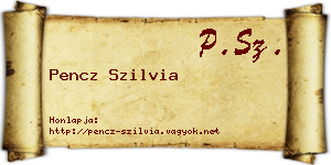 Pencz Szilvia névjegykártya